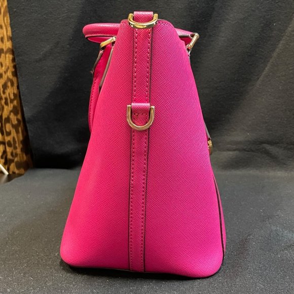 EUC Michael Kors medium saffiano leather tote bag deep fuschia - Picture 8 of 16
